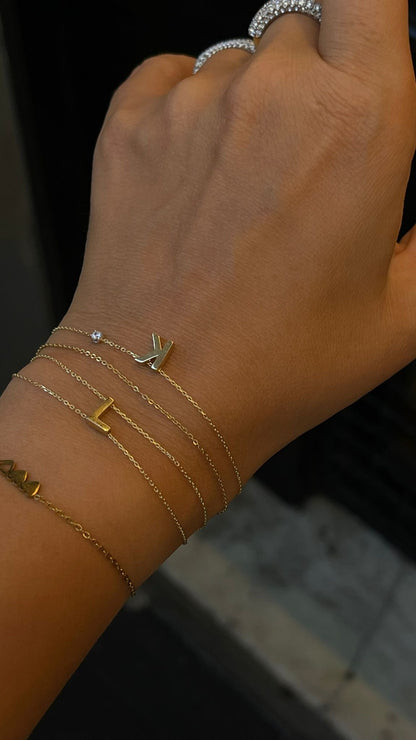 Vâye One Diamond Letter Bracelet